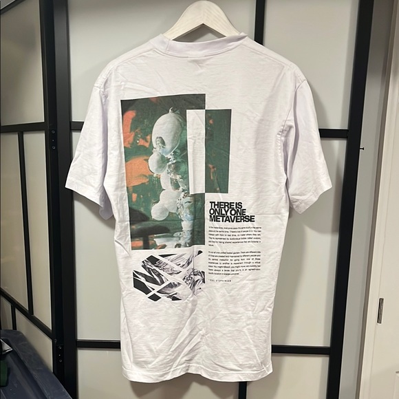 Lamina1 x Neil Stephenson One Metaverse White Graphic T-Shirt Size Large - Picture 1 of 6